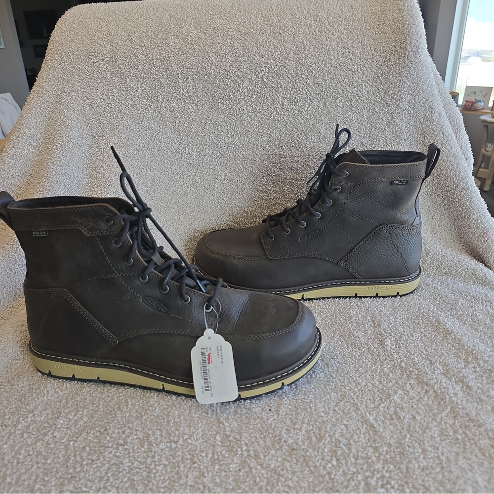 Keen Utility San Jose 6" Work Boots Aluminum Toe Sz 14D NWT Waterproof Brown